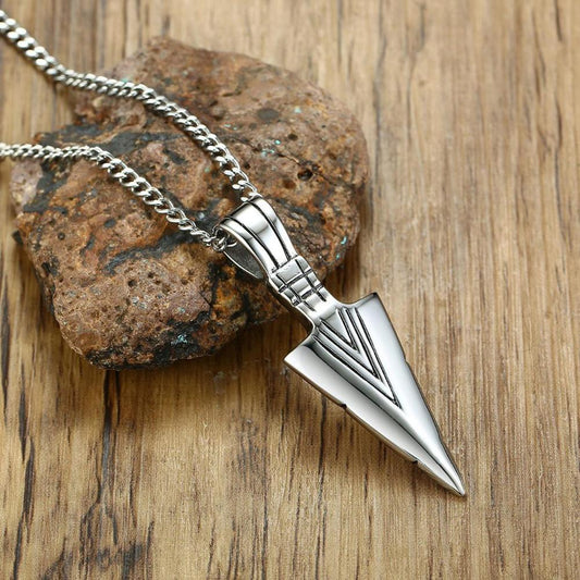 Men Silver Arrow Pendant Necklace Trendy Fashion