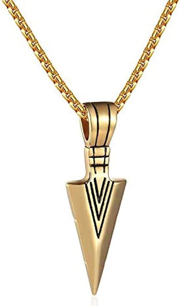 Men Silver Arrow Pendant Necklace Trendy Fashion