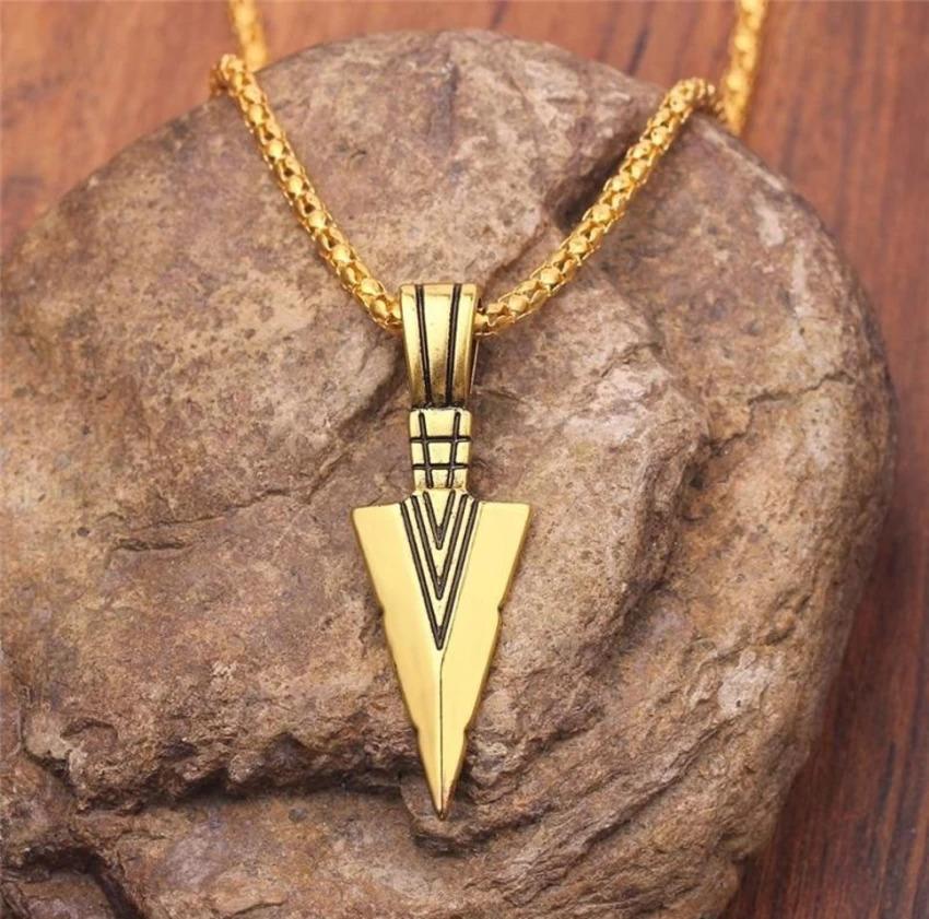 Men Silver Arrow Pendant Necklace Trendy Fashion