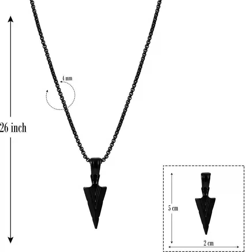 Men Silver Arrow Pendant Necklace Trendy Fashion